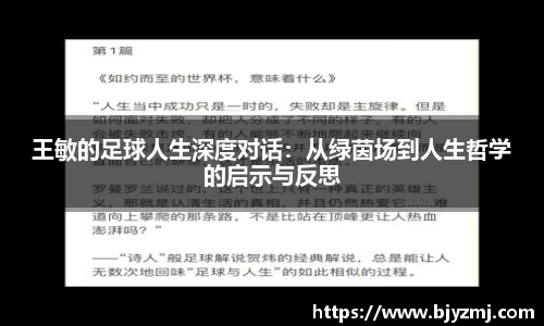 王敏的足球人生深度对话：从绿茵场到人生哲学的启示与反思